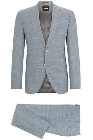 HUGO BOSS Regular-fit suit in micro-patterned cloth