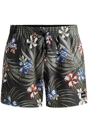HUGO BOSS Fully lined swim shorts with seasonal print