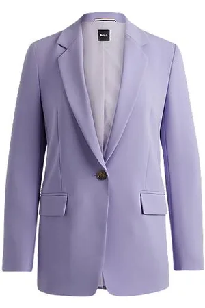 HUGO BOSS Regular-fit jacket in crease-resistant crepe