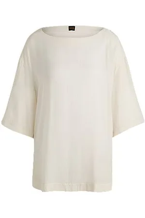 HUGO BOSS Relaxed-fit blouse with contrast stitching