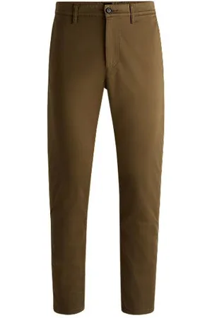 HUGO BOSS Tapered-fit chinos in stretch-cotton satin