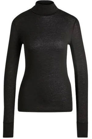 HUGO BOSS Slim-fit rollneck top in soft jersey
