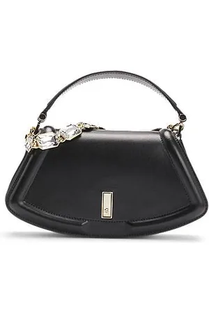 HUGO BOSS Ariell shoulder bag in matte leather with gemstone strap