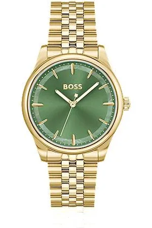 HUGO BOSS Tone watch with green dial and pearlescent inlay