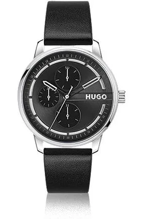 HUGO BOSS Stainless-steel watch with dial and leather strap