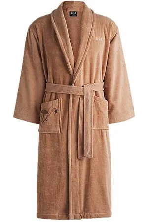 HUGO BOSS Cotton dressing gown with embroidered florals