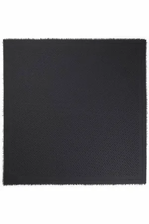 HUGO BOSS Monogram-jacquard scarf in modal and wool