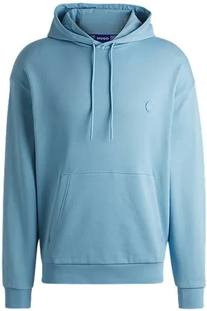 HUGO BOSS Cotton-terry hoodie with Happy logo