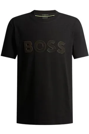 HUGO BOSS Stretch-cotton T-shirt with large logo