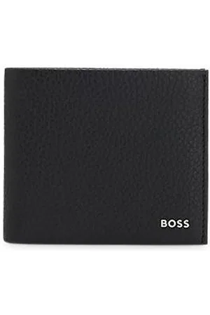 HUGO BOSS Grained-leather folding wallet with polished logo lettering