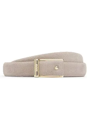 HUGO BOSS Italian-suede belt with logo buckle