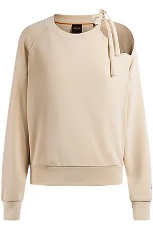 HUGO BOSS Tie-neck sweatshirt with handwritten logo