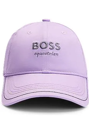 HUGO BOSS Equestrian embroidered-logo cap with leather strap