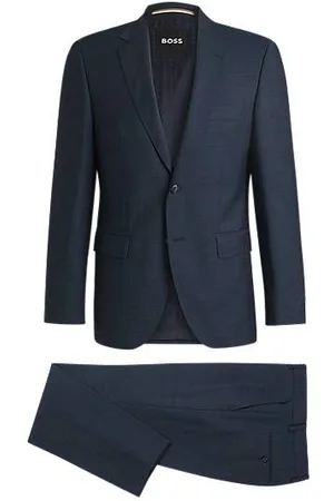 HUGO BOSS Regular-fit suit in micro-patterned virgin wool