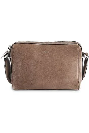 HUGO BOSS Suede crossbody bag with deed logo