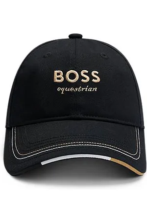 HUGO BOSS Equestrian embroidered-logo cap with leather strap
