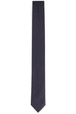 HUGO BOSS Geometric-pattern tie in silk jacquard