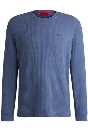 HUGO BOSS Cotton-blend pyjama top with embroidered logo