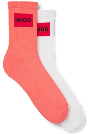 HUGO BOSS Two-pack of short-length socks with red logo labels