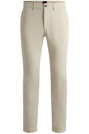 HUGO BOSS Regular-fit chinos in stretch-cotton satin