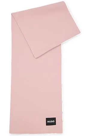 HUGO BOSS Knitted scarf in cotton with logo label