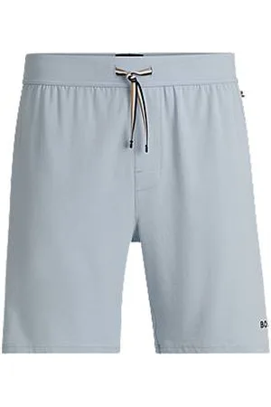HUGO BOSS Stretch-cotton pyjama shorts with logo print
