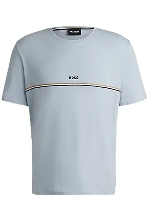 HUGO BOSS Stretch-cotton pyjama T-shirt with logo print