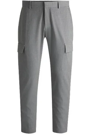 HUGO BOSS Tapered-fit cargo trousers in performance-stretch fabric