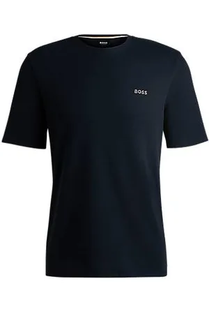 HUGO BOSS Waffle-structured pyjama T-shirt with embroidered logo