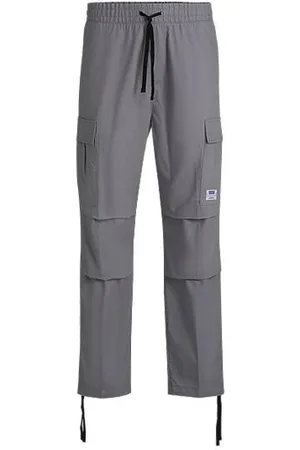 HUGO BOSS Relaxed-fit cargo trousers in structured cotton