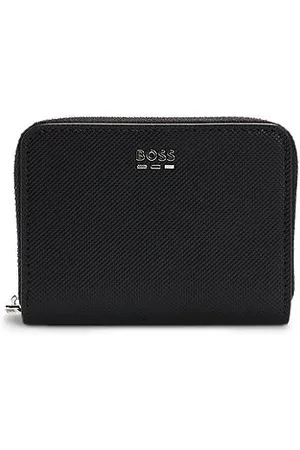 HUGO BOSS Textured ziparound wallet with hardware trims