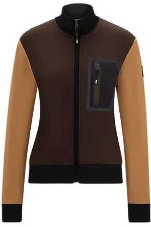 HUGO BOSS Equestrian second-layer cardigan with logo patch