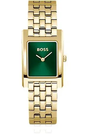HUGO BOSS Gold-tone watch with green dial