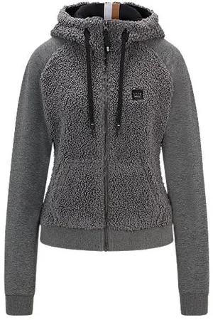 HUGO BOSS Equestrian hybrid hoodie with teddy body and hood