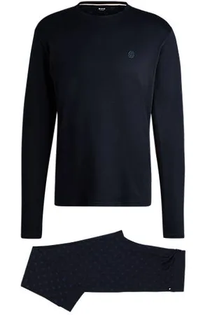 HUGO BOSS Interlock-cotton pyjamas with Double B monograms