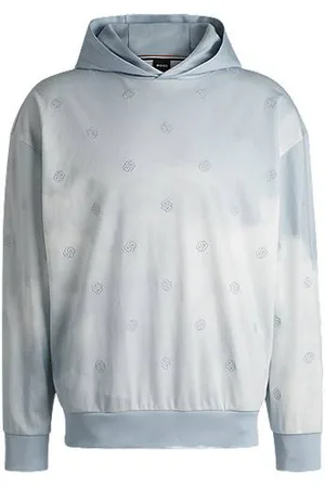 HUGO BOSS Cloud-artwork hoodie with Double B monograms