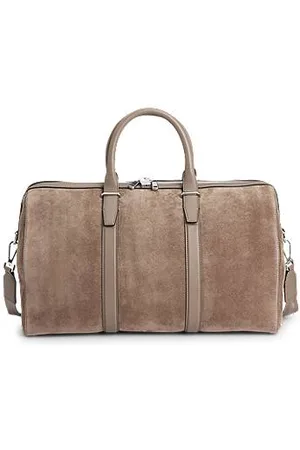 HUGO BOSS Suede holdall with smooth leather trims