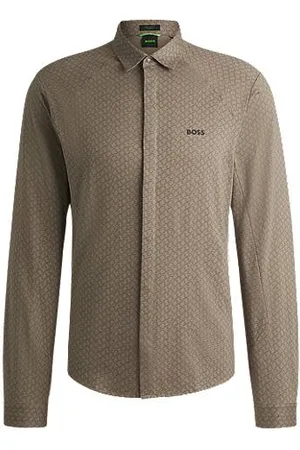 HUGO BOSS Regular-fit shirt in knitted cotton piqué