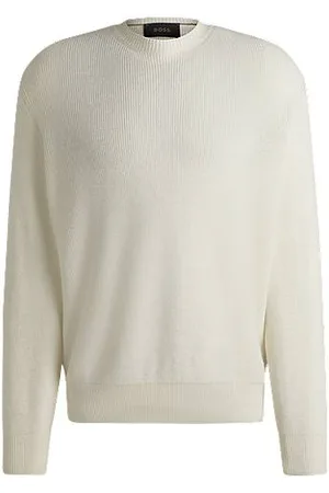 HUGO BOSS Regular-fit sweater in linen and cashmere