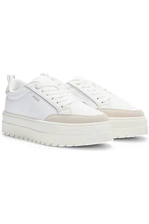 HUGO BOSS Platform trainers with suede trims