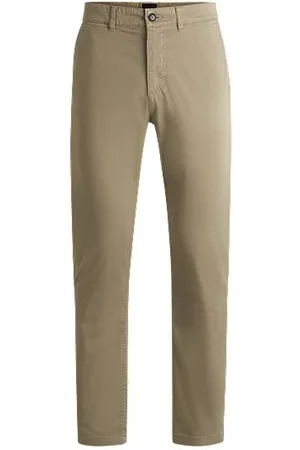 HUGO BOSS Regular-fit chinos in stretch-cotton satin