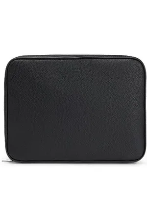 HUGO BOSS Grained-Italian-leather portfolio case with signature details