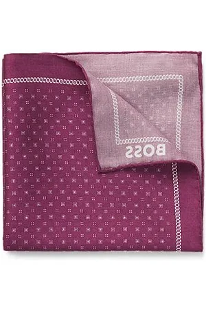 HUGO BOSS Logo pocket square with printed border