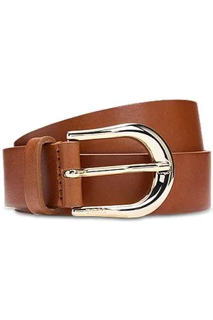 HUGO BOSS Italian-leather belt with rounded buckle