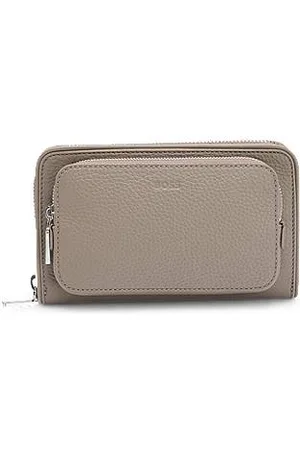 HUGO BOSS Italian-leather crossbody bag with signature trims