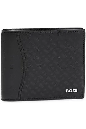 HUGO BOSS Structured folding wallet with monogram pattern
