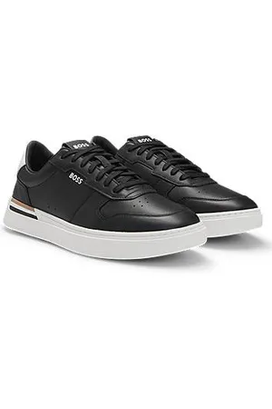 HUGO BOSS Leather trainers with signature-stripe details