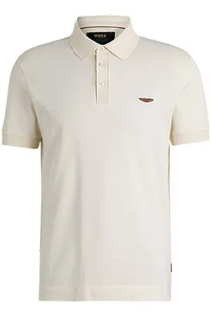 HUGO BOSS X ASTON MARTIN cotton-silk polo shirt with degradé jacquard
