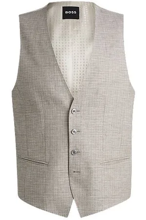 HUGO BOSS Slim-fit waistcoat with logo-detailed lining