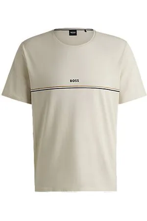 HUGO BOSS Stretch-cotton pyjama T-shirt with logo print